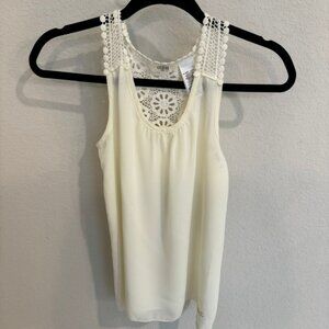 Guess Kids Sheer Sleeveless Top with Crochet Detailing.  Size S